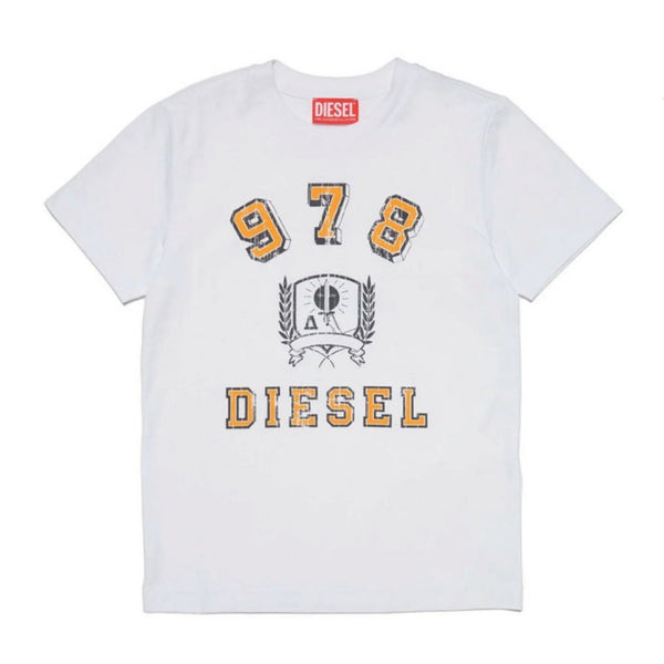 White Jersey T-Shirt With Crest And Logo