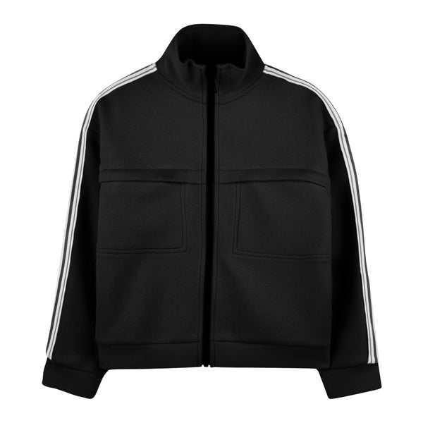 Boys Black Logo-Stripe Zip-Up Sweatshirt