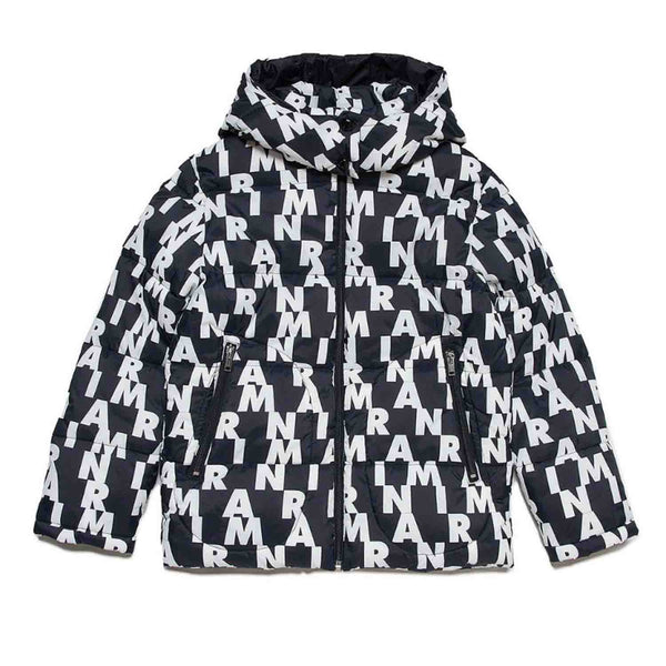 Kids Black Logo-Print Padded Jacket