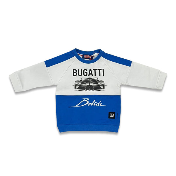 Baby Boys White & Blue Logo Print Sweatshirt