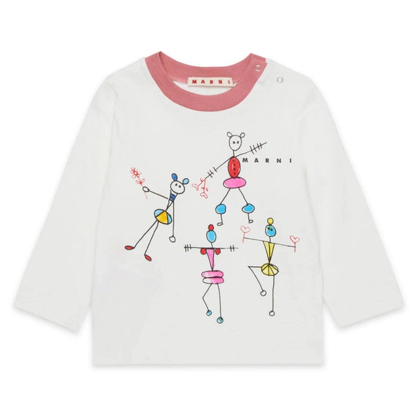 Baby Girls White Graphic-Print T-shirt