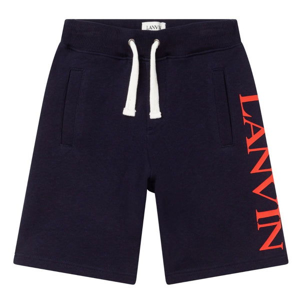 Boys Navy Blue Logo Shorts