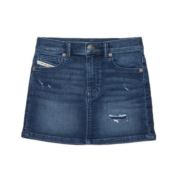 Girls Denim Blue Skirt With 5-Pockets