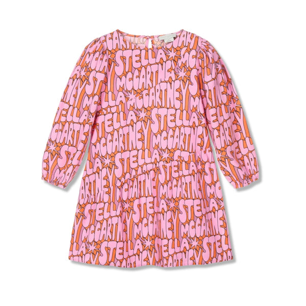 Girls Pink Viscose Cosmic Star Dress