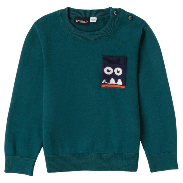 Boys Green Graphic-Print Pocket Sweatshirts