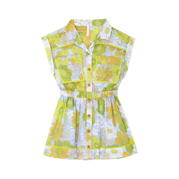 Girls Green Multi Floral Dress