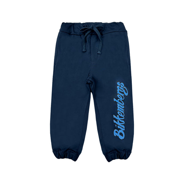 Boys Navy Blue Logo-Print Trouser