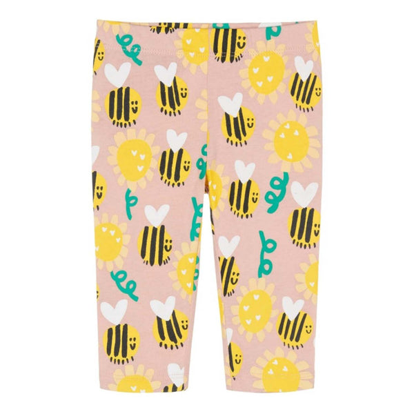 Baby Girls Pink Cotton Bee Leggings