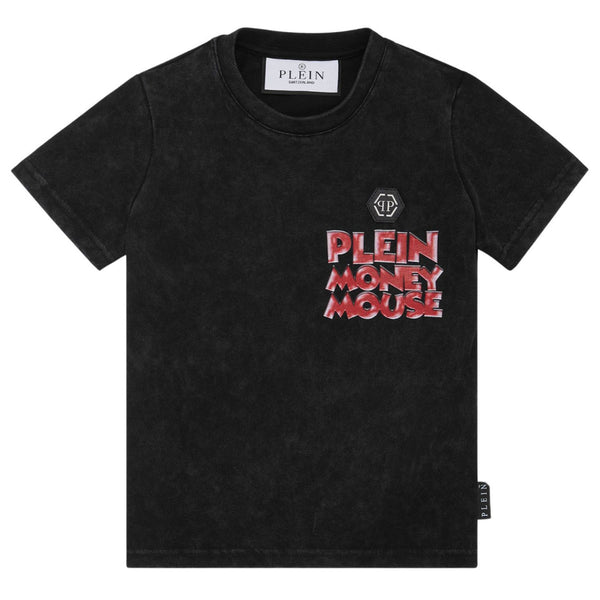 Boys Black Moneky Mouse-Print T-Shirt