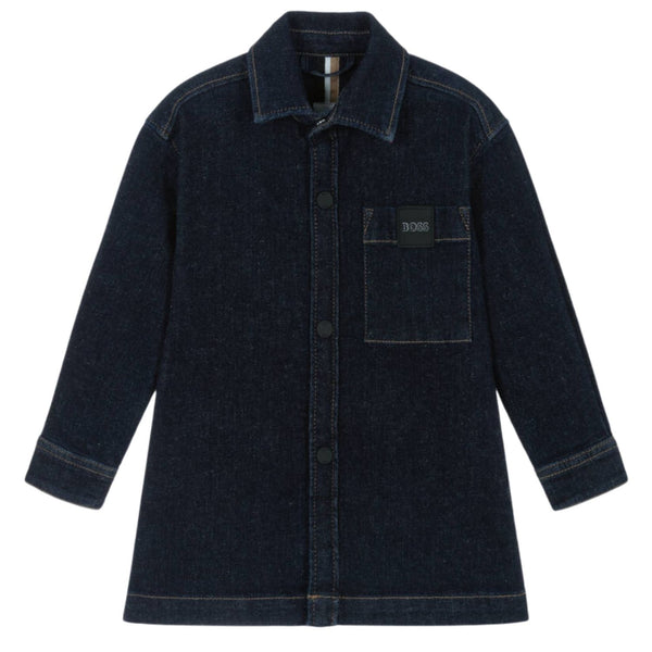 Boys Dark Blue Denim Shirt