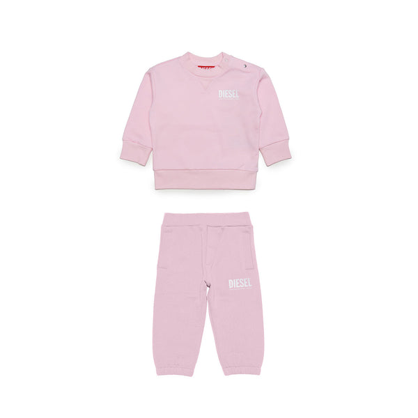 Baby Girls Pink Logo Print Tracksuit