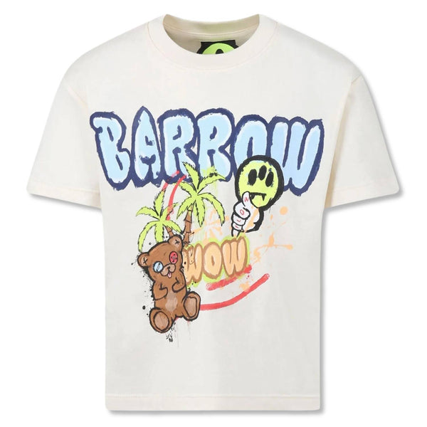 Boys Cream Graphic-Print Cotton T-Shirt