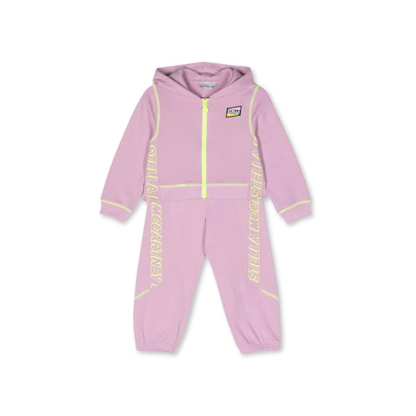 Girls Pink Logo-Print Cotton Tracksuit