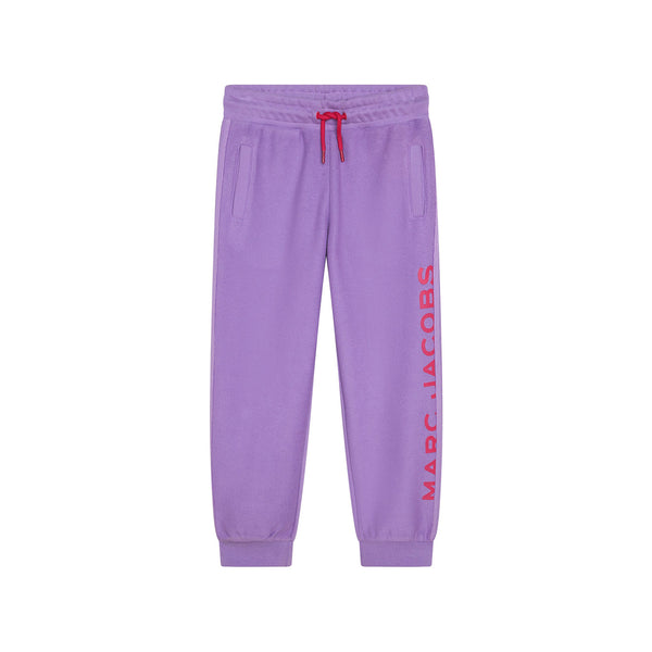 Girls Purple Logo Print Track Pant
