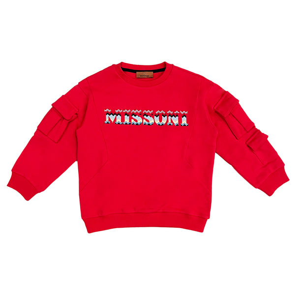 Girls Red Organic Cotton Sweatshirt