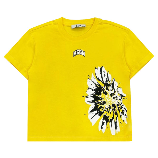Girls Yellow Graphic Print T-shirt