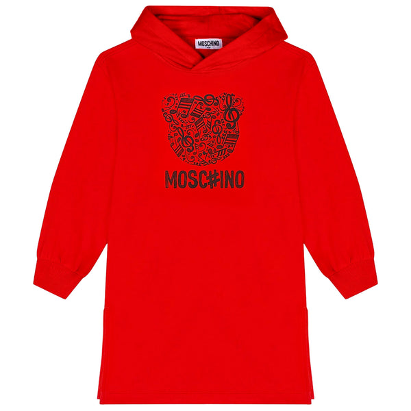 Girls Red Teddy Graphic-Print Dress