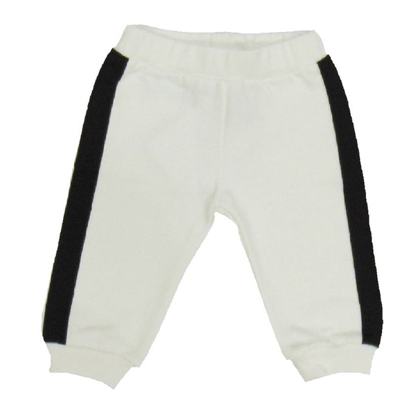 White Balmain Jogger With Black Side Strips