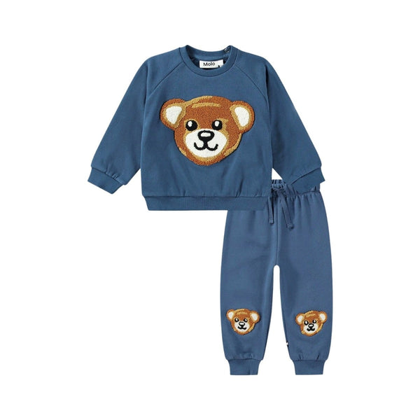 Baby Boys Navy Blue Teddy Tracksuit
