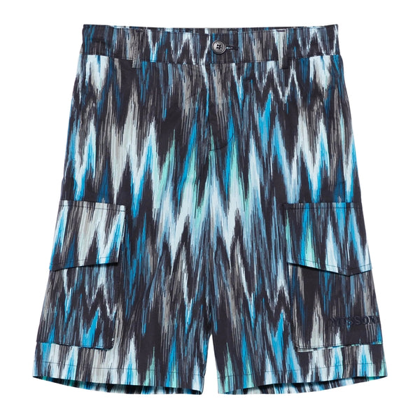 Boys Blue Zigzag-Print Cargo Shorts