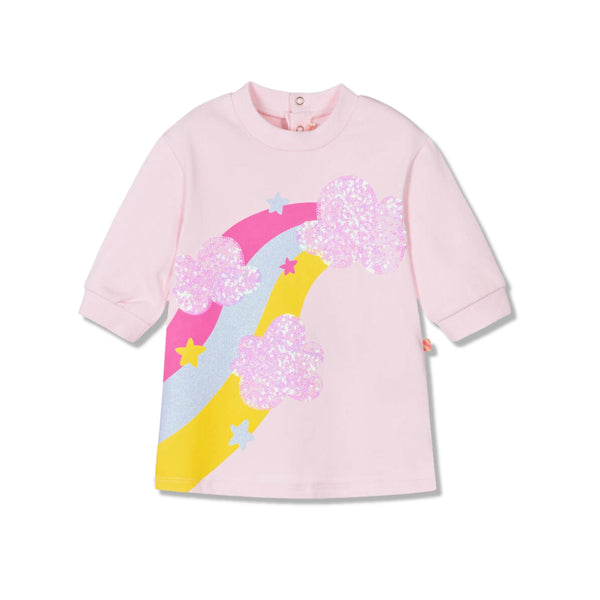 Baby Girls Pink Sequin Rainbow Dress