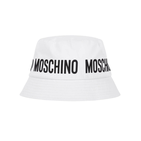 Kids White Logo-Print Cotton Bucket Hat