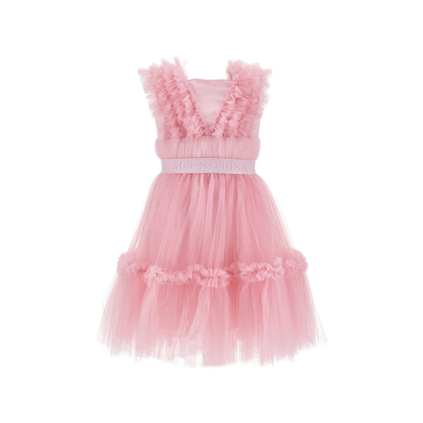 Girls Red Tulle Ruffle Dress
