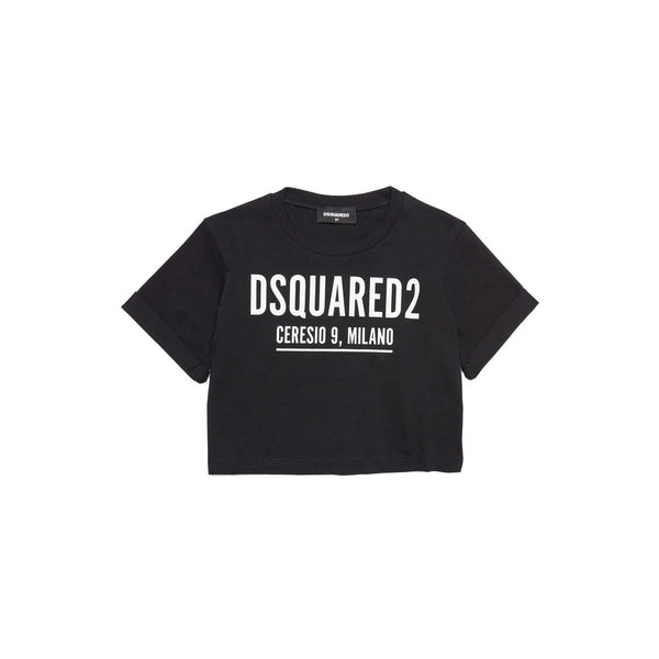 Girls Black Logo Print T-Shirt