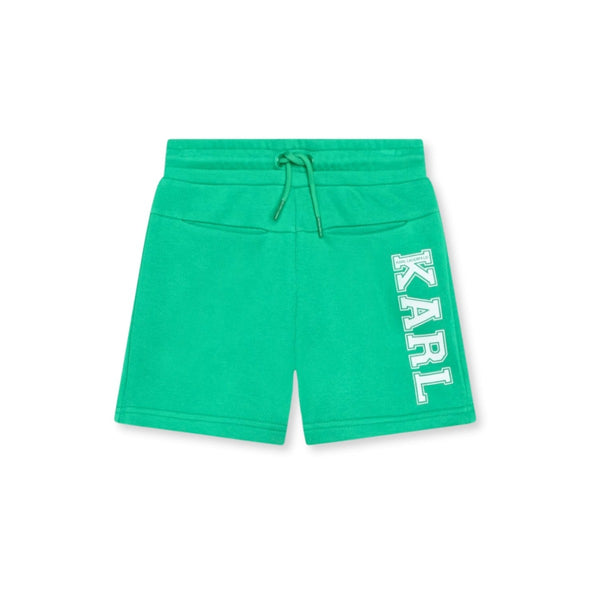 Boys Green Logo-Print Track Shorts