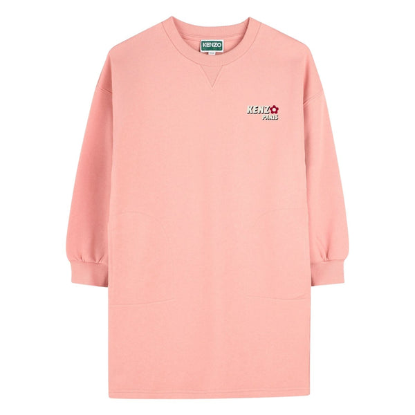 Girls Pale Pink Knitted Lucky Tiger Dress