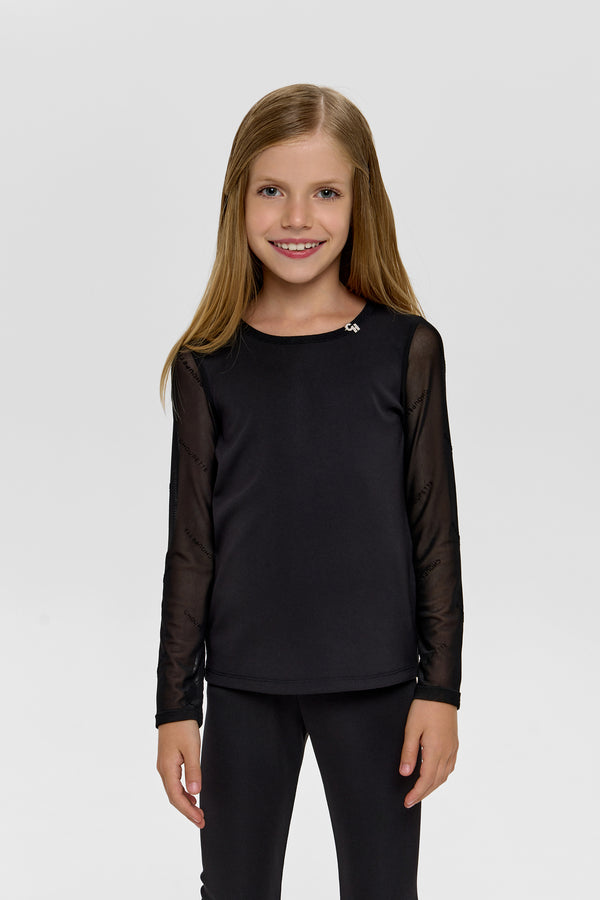 Elegant Black Combined Blouse