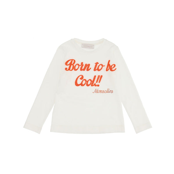 White Printed T-Shirt By Monnalisa
