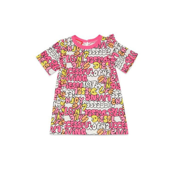 Baby Girls Logo-Print Ruffled Dress