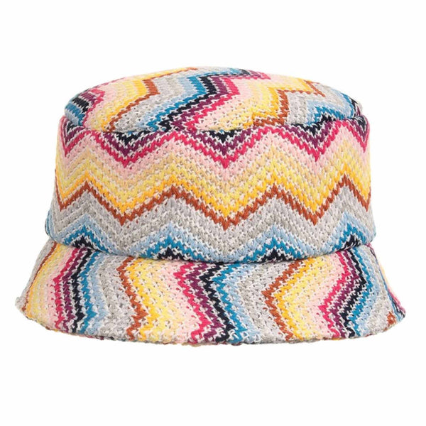 Girls Yellow Cotton Knit Zigzag Hat