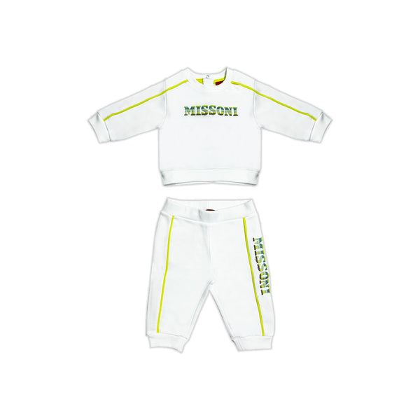 Baby Unisex White  Logo-Detail Tracksuit