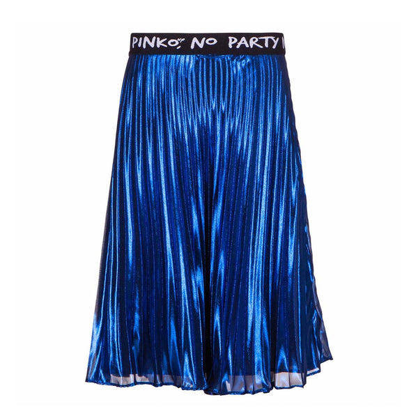 Shiny Blue Pleated Skirt