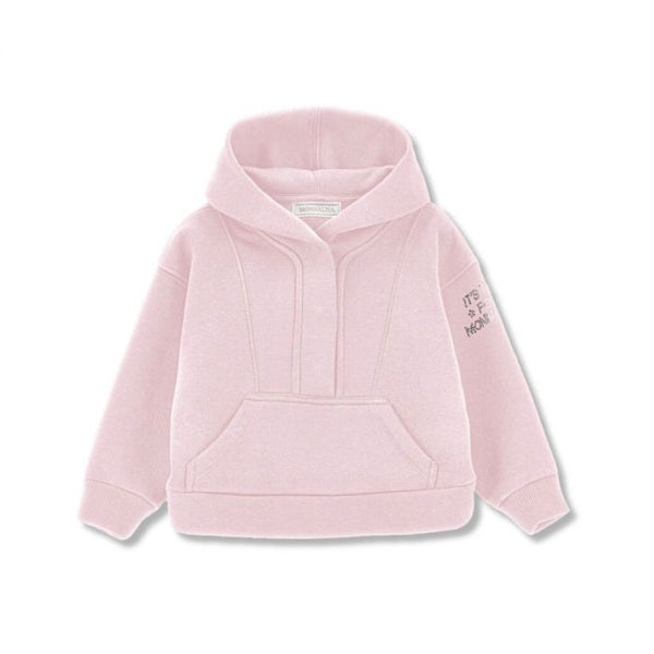 Girls Pink Rhinestone-Logo Hoodie
