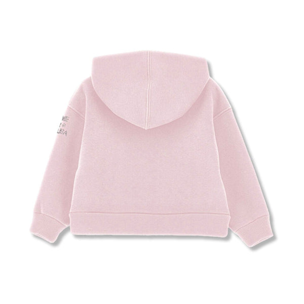 Girls Pink Rhinestone-Logo Hoodie