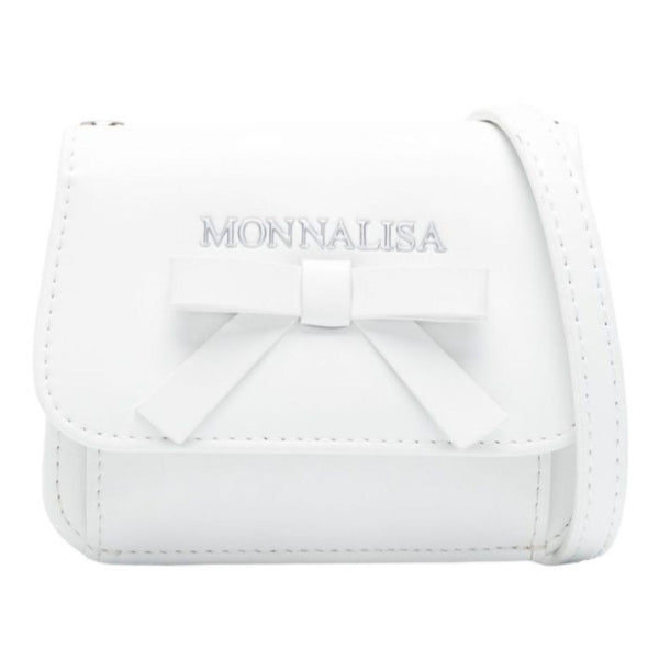 Girls White Bow-Detail Shoulder Bag ( 11cm )