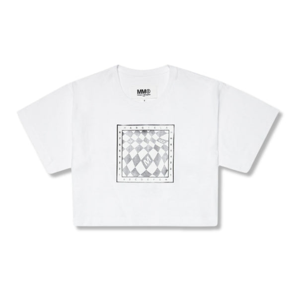 Girls White Logo Print Cotton T-Shirt