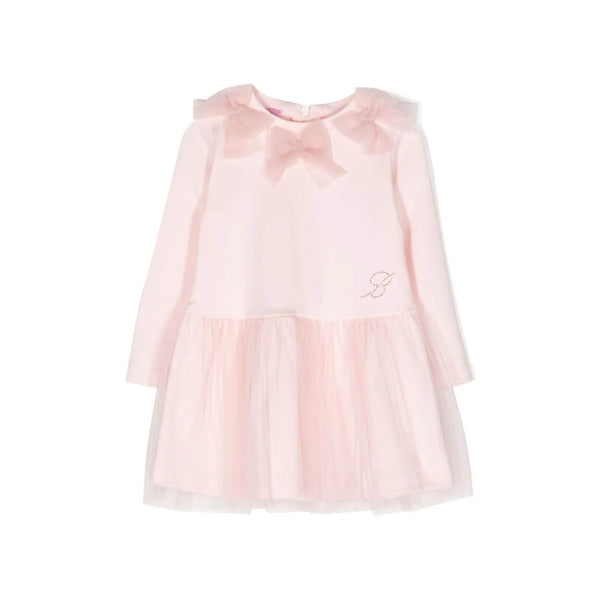 Baby Girls Pink Bow-Detailing Dress