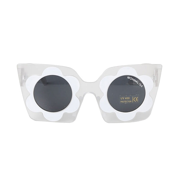 Girls White Flower Sunglasses -Uv400