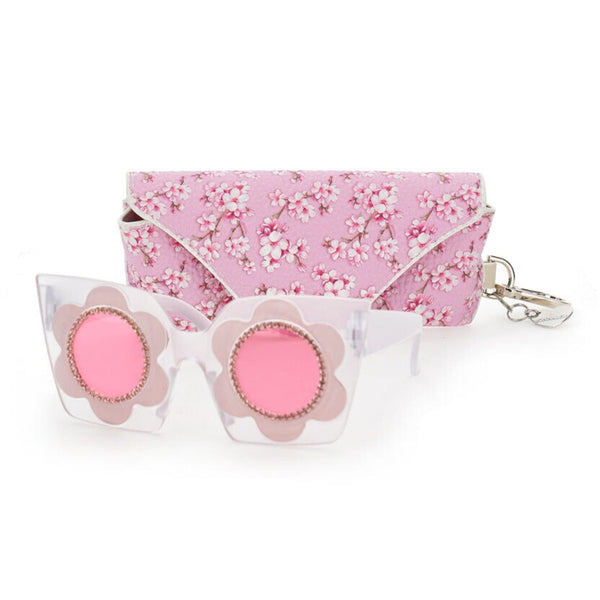 Girls White & Pink Blossom Sunglasses
