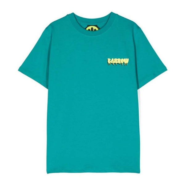 Unisex Teal Green Logo-Print T-Shirt