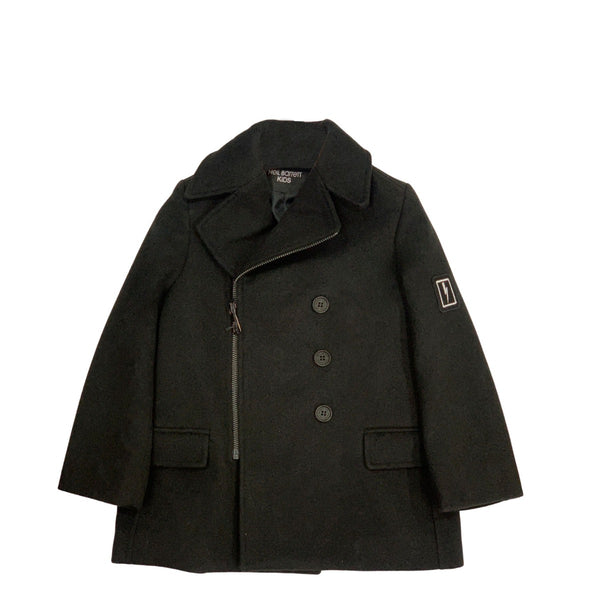 Neil Barrett Kids Peacoat For Boys In Black Color