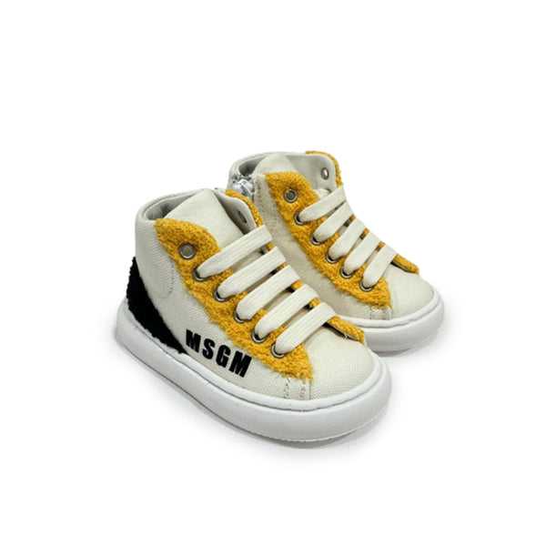 Kids White Teddy Fleece Sneaker