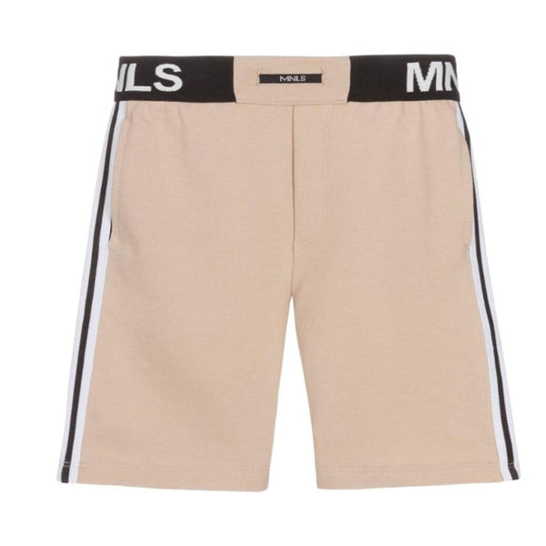 Boys Beige Cotton Logo Shorts