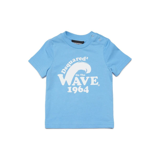 Baby Kids Blue Logo Print T-Shirt