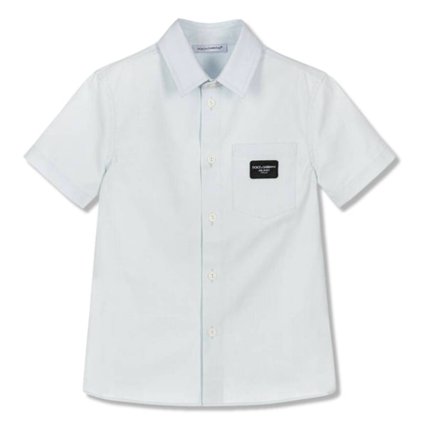 Boys Pale Blue Oxford Cotton Shirt