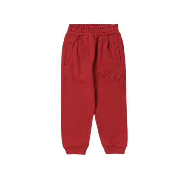 Boys Red Embroidered Logo Track Pant